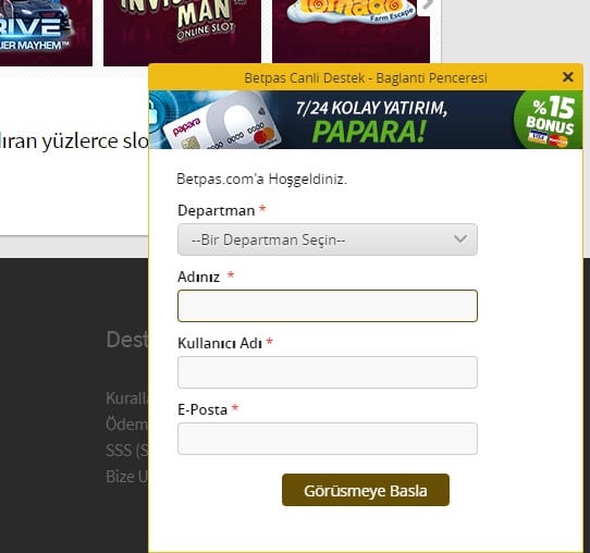 betpas canlı destek