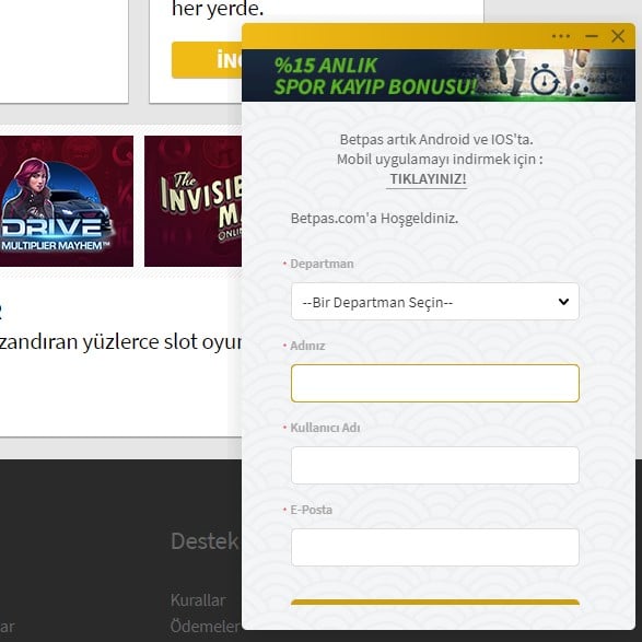 betpas canlı destek hattı